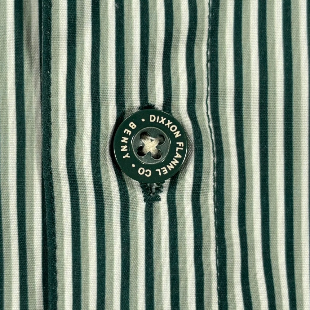 Dixxon The Benny Party Shirt Mens XL Green White Triple Stripe Short Sleeve - Picture 5 of 10